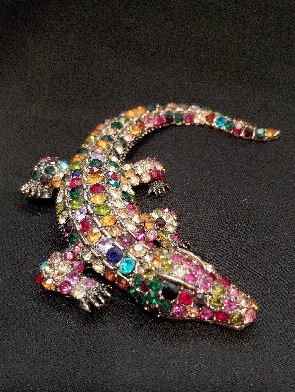 ALLIGATOR RHINESTONE BROOCH